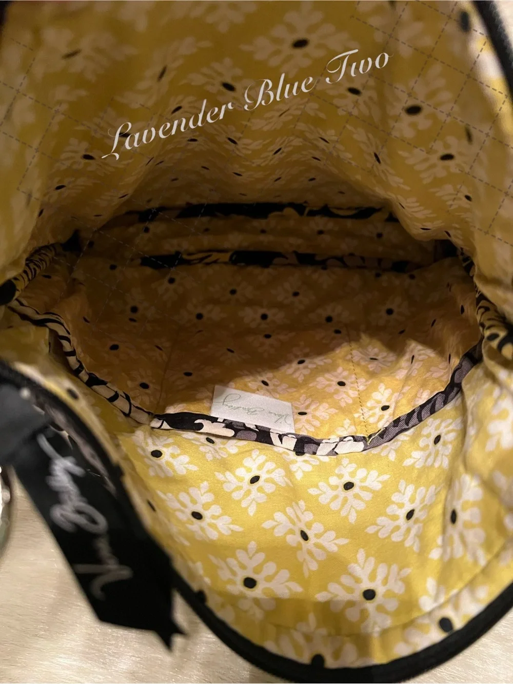 VERA BRADLEY Baroque 2008 Zipper Hipster Crossbody Black Yellow Y2K Floral